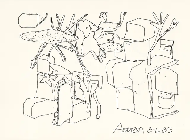 AARON at Tsukuba, #7 8-4-85 (Claim Deed Token) by Harold Cohen