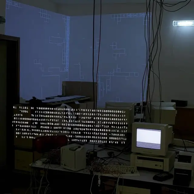 we called it cyberspace because room was already taken the handshake sings while nobody listens; el anonimato no es máscara: es descanso; síť nespojuje počítače: spojuje samoty; // la latenza è una forma de suspense by Canek Zapata