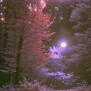 seeing orbs in the forest by noper