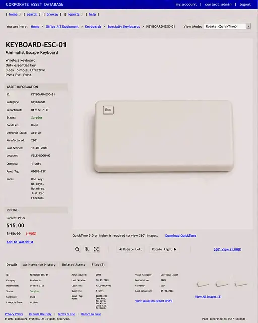 ITEM #96, KEYBOARD-ESC-01 by don't Buy