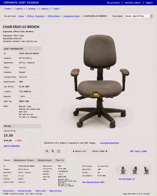 ITEM #31, CHAIR-ERGO-02-BROKEN by don't Buy