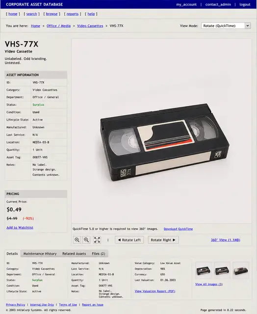 ITEM #194, VHS-77X by don't Buy