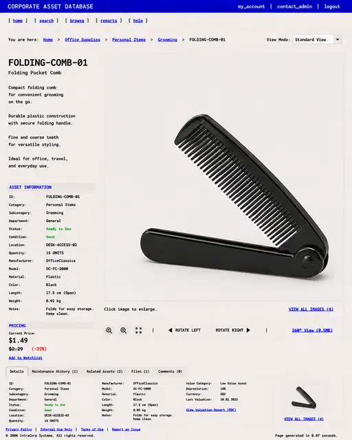 ITEM #262, FOLDING-COMB-01 by don't Buy