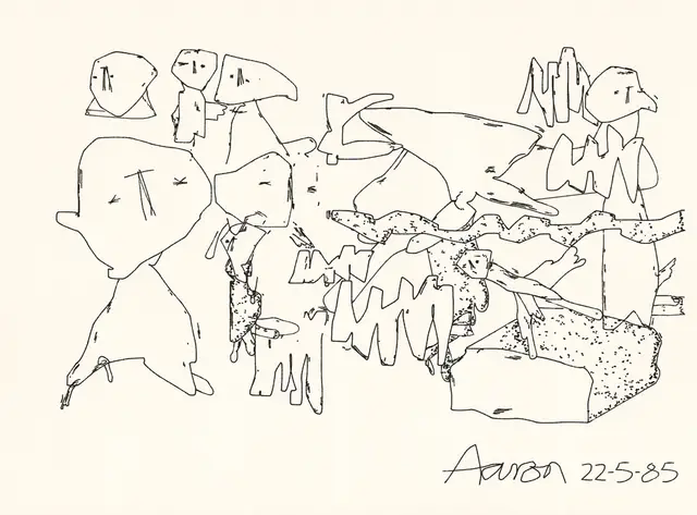 AARON at Tsukuba, #3 22-5-85 (Claim Deed Token) by Harold Cohen