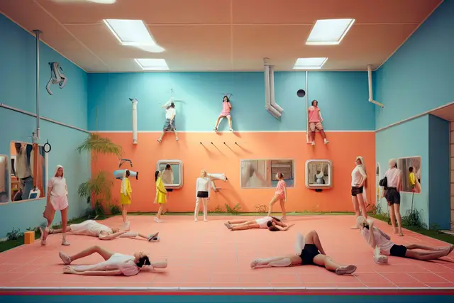 Yoga class by Alice Gordon