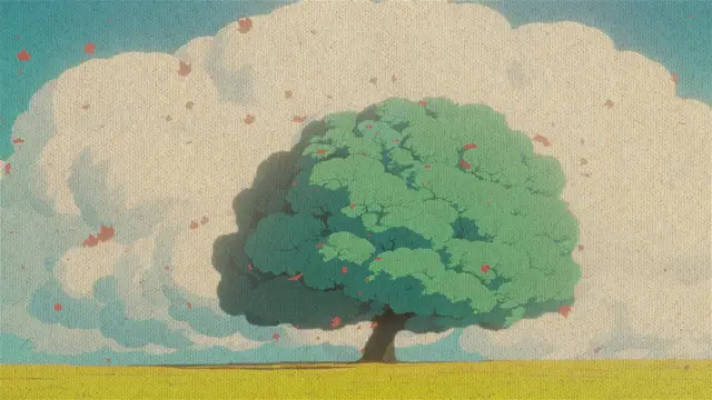 Leaves in the wind on a sunny day by Panaviscope