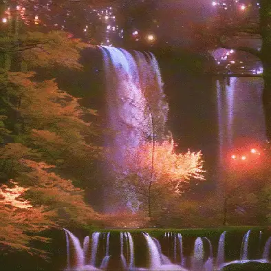 a sign that says don't stand under the waterfall by noper