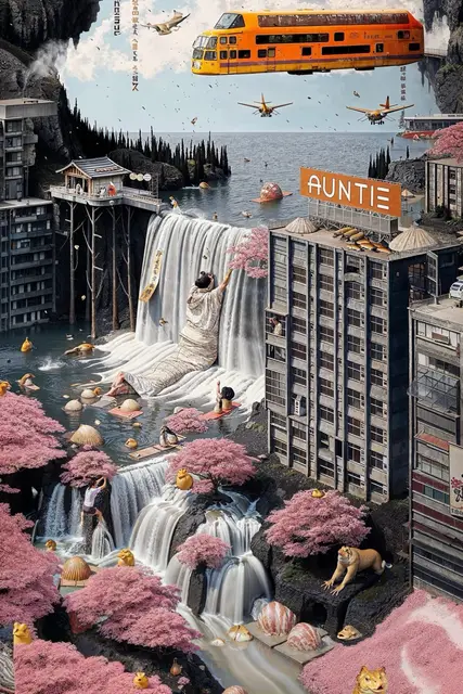 瀑布映楼台 (#23) by Niceaunties