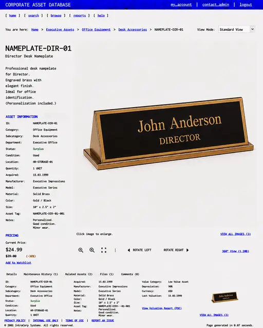 ITEM #283, NAMEPLATE-DIR-01 by don't Buy