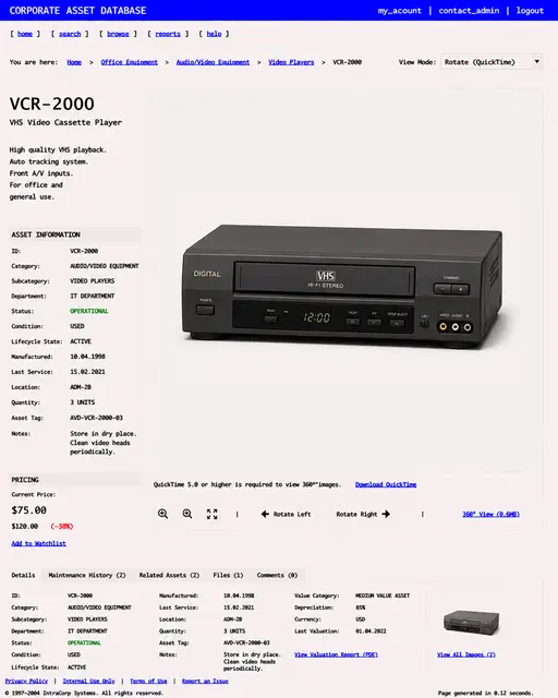 ITEM #190, VCR-2000 by don't Buy