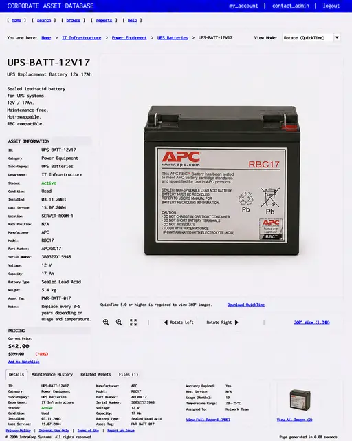 ITEM #186, UPS-BATT-12V17 by don't Buy