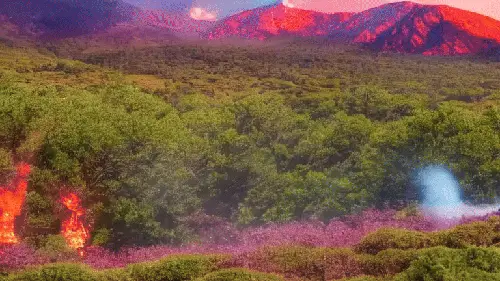 The Lights Burns Red on the Mountains As If It Were Flames by noper