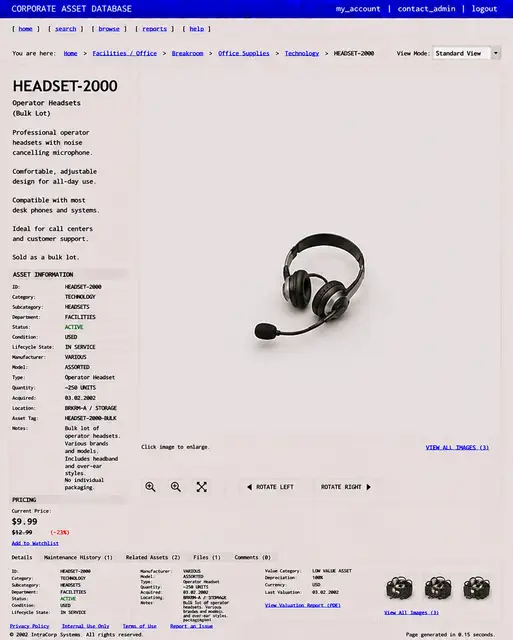 ITEM #269, HEADSET-2000 by don't Buy