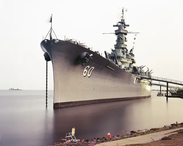 U.S.S. Alabama at sunset, Mobile, Alabama, September by Joel Sternfeld