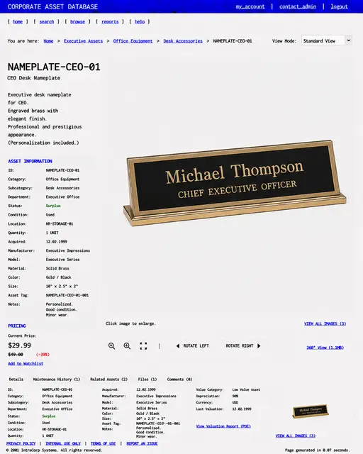 ITEM #282, NAMEPLATE-CEO-01 by don't Buy